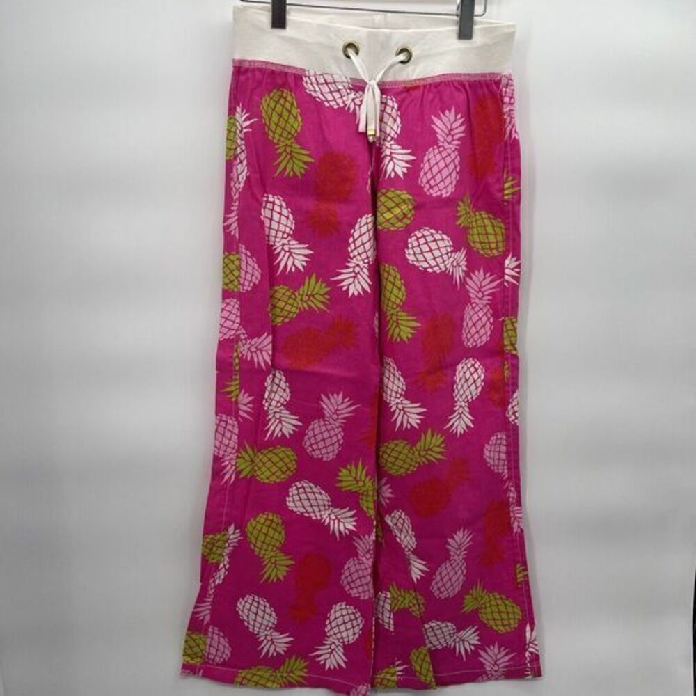 Macbeth Collection Wide Leg Pants Pink Pineapple Print With FLAW Womansโ Small